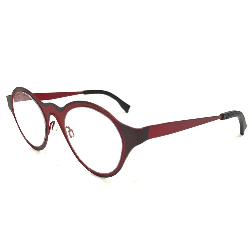 Theo Eyeglasses Frames EYE WITNESS EW XA 311 Purple on Red Round 44-19-135